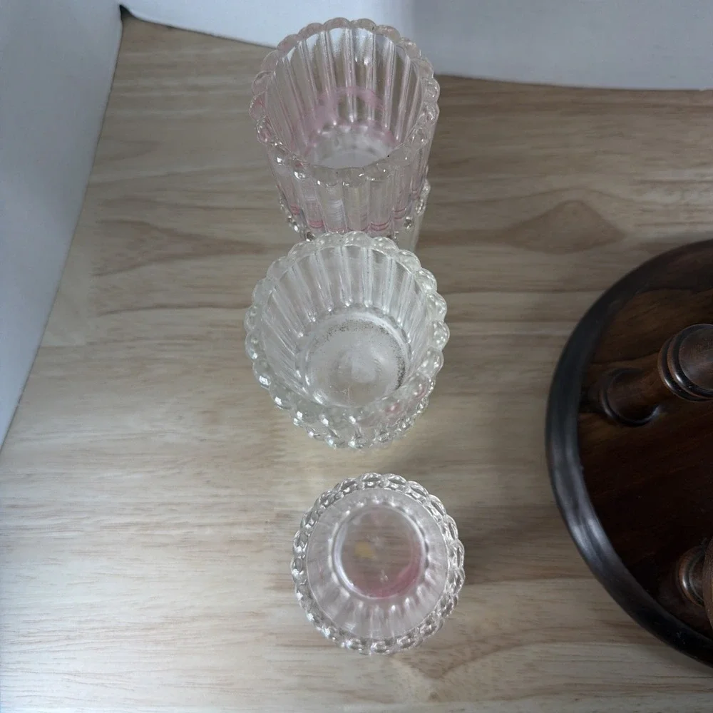 Mid Century Vintage 5-tier Wooden Spiral Candle Holder Spindles Candelabra